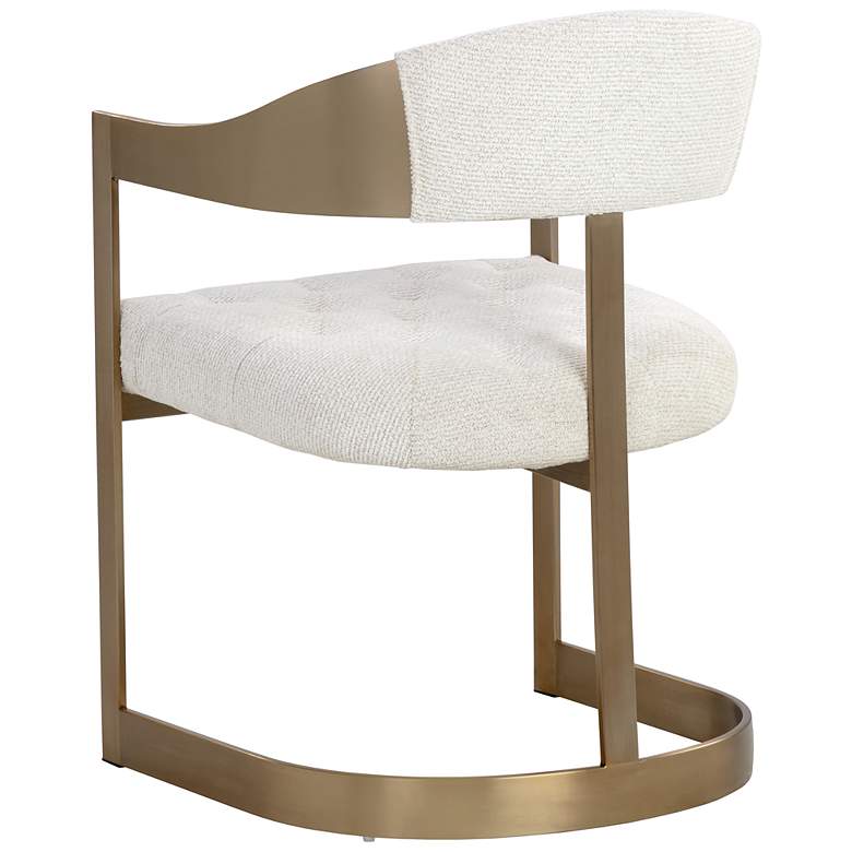 Image 5 Sunpan Beaumont Dining Armchair Antique Brass Rhea Light Barley more views