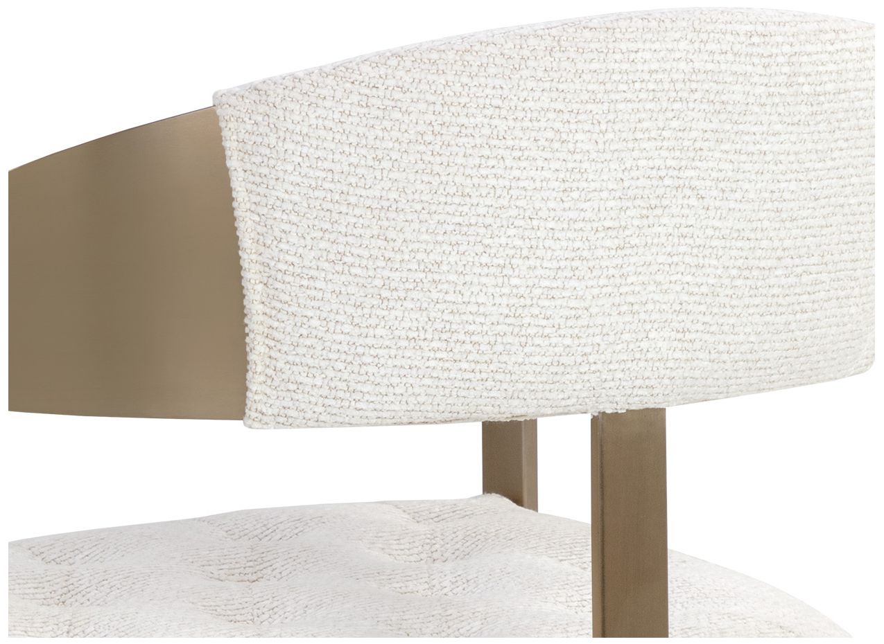 Sunpan Beaumont Dining Armchair Antique Brass Rhea Light Barley