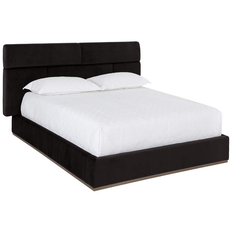 Image 1 Sunpan Beckham Bed Queen Quilted Abbington Charred Brown