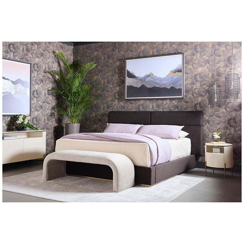 Image 4 Sunpan Beckham Bed Queen Quilted Abbington Charred Brown more views