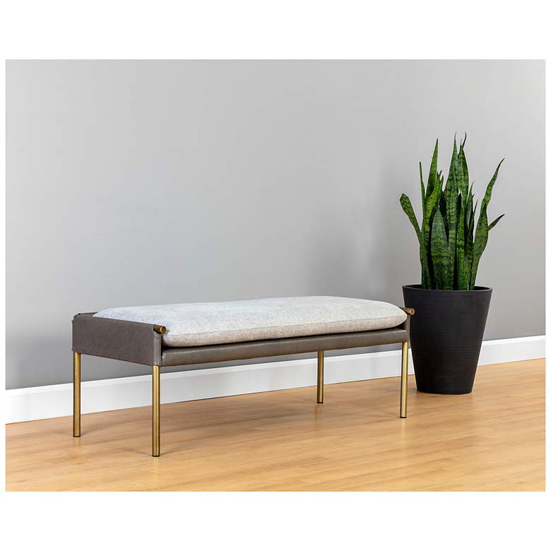 Image 4 Sunpan Bellevue Bench Belfast Heather Gray and Bravo Ash more views
