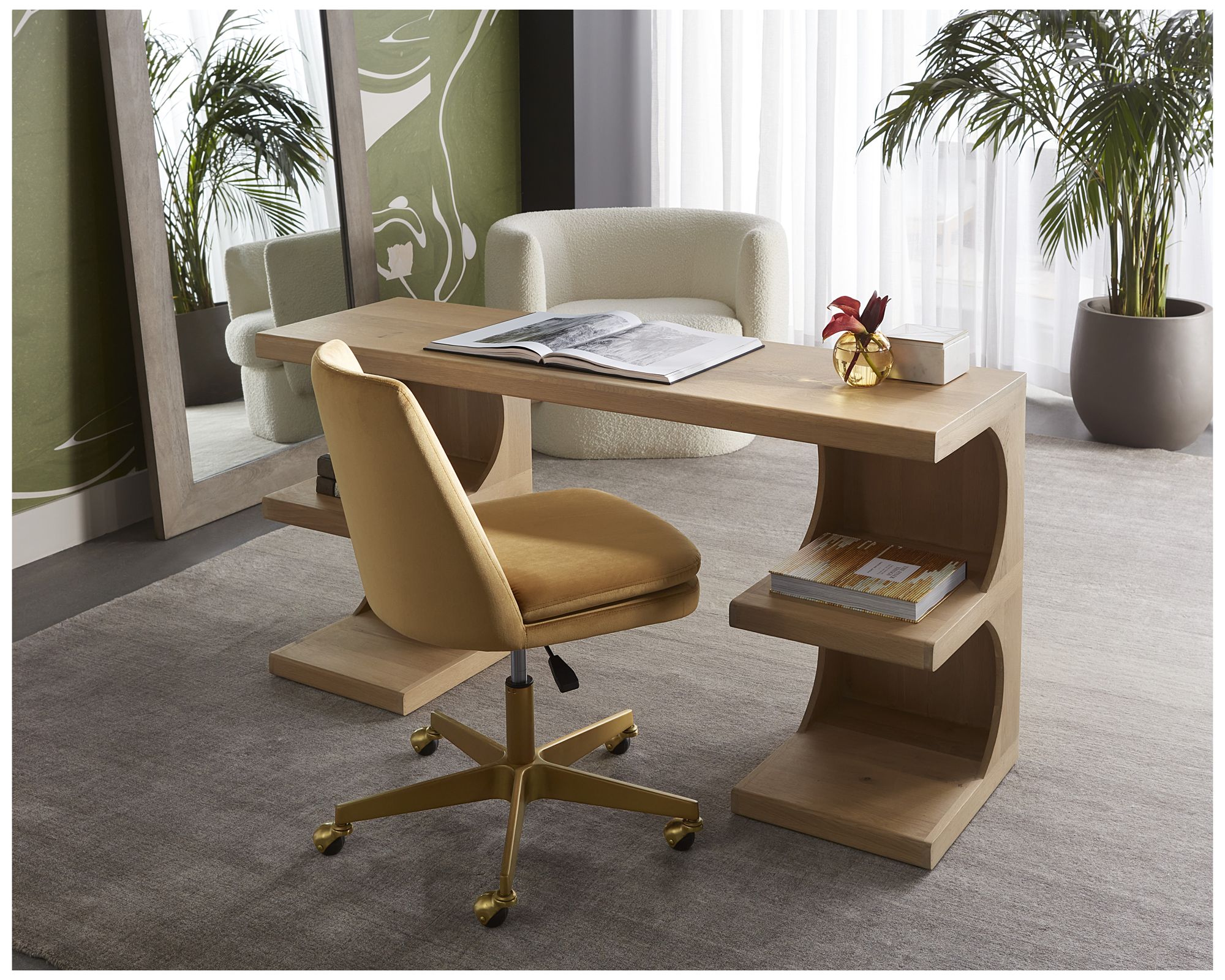 Sunpan Berget Office Chair Gold Sky