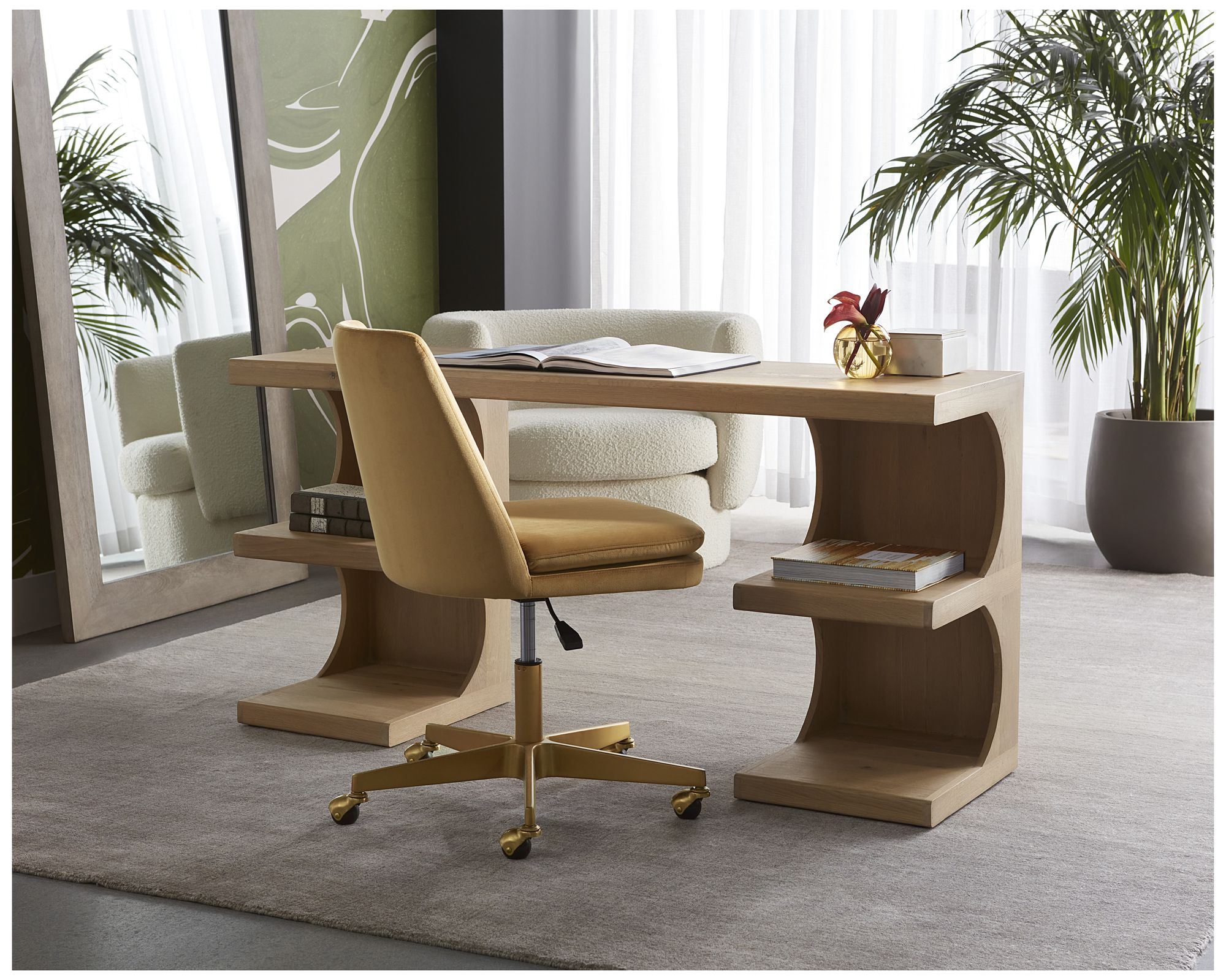 Sunpan Berget Office Chair Gold Sky