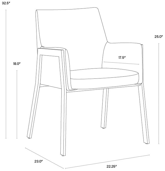 Sunpan Bernadette Dining Armchair Kendall Gray