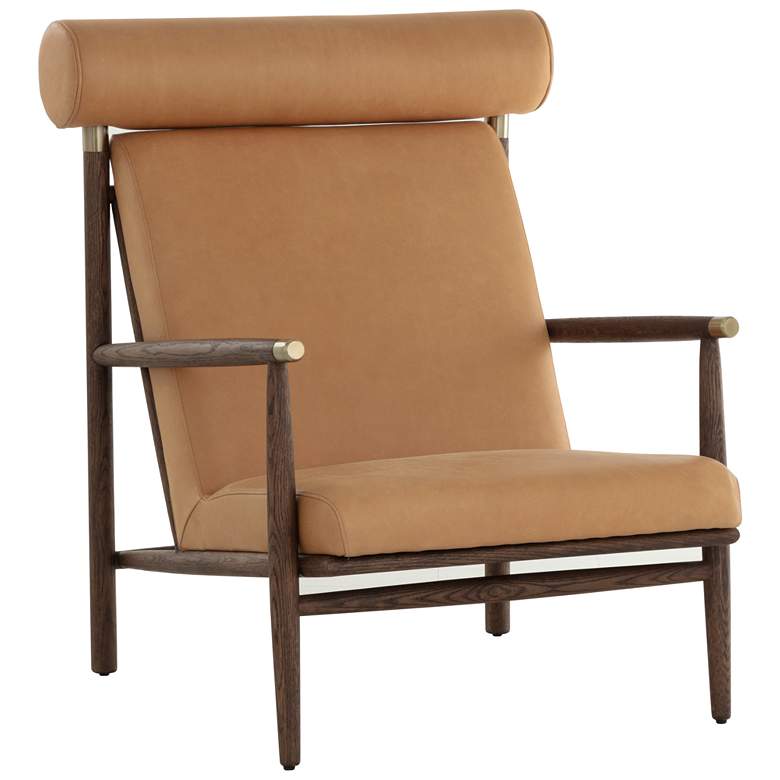 Image 1 Sunpan Biko Lounge Chair Sahara Camel Leather