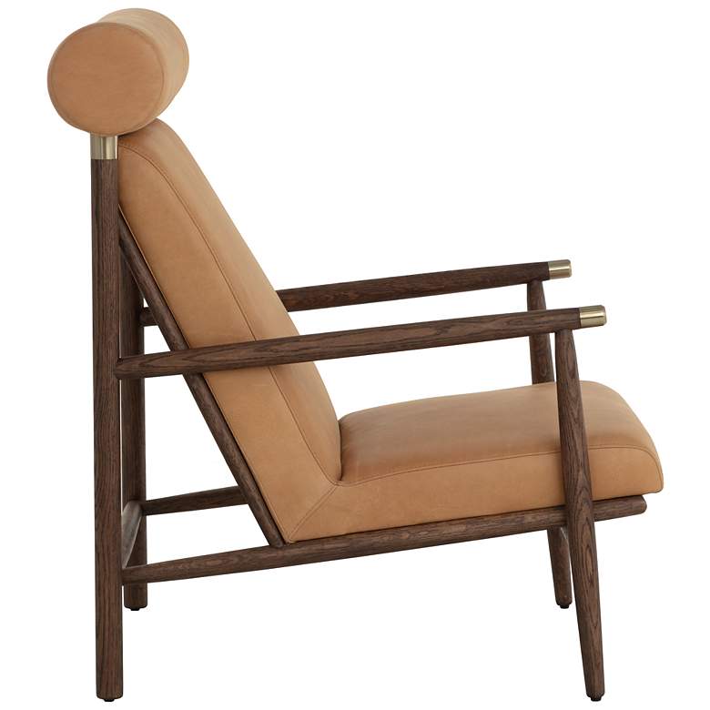 Image 3 Sunpan Biko Lounge Chair Sahara Camel Leather more views