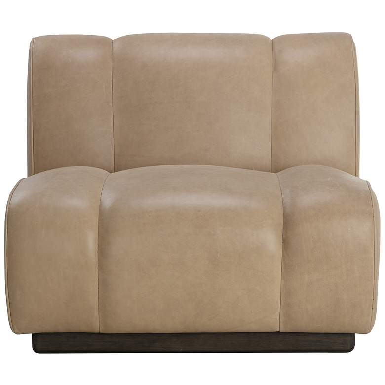 Image 3 Sunpan Blaise Swivel Lounge Chair Sahara Sand Leather more views