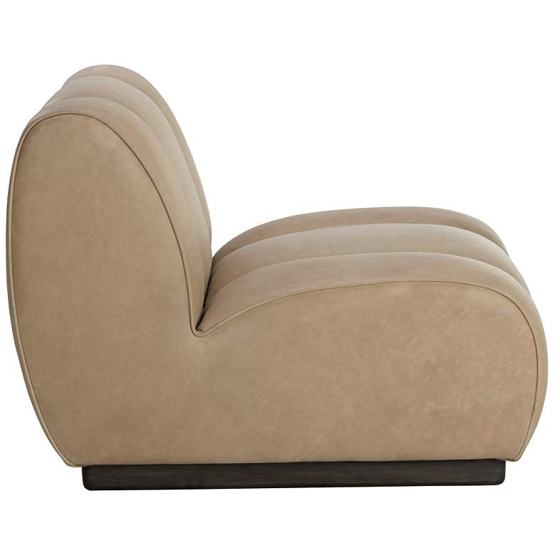Image 4 Sunpan Blaise Swivel Lounge Chair Sahara Sand Leather more views