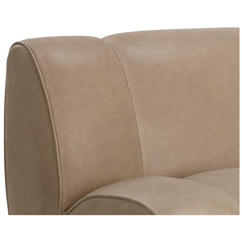 Image 7 Sunpan Blaise Swivel Lounge Chair Sahara Sand Leather more views