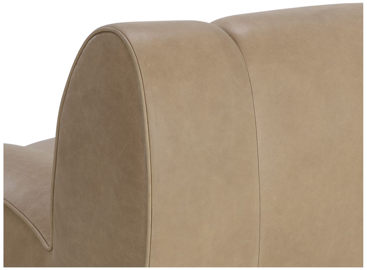 Sunpan Blaise Swivel Lounge Chair Sahara Sand Leather