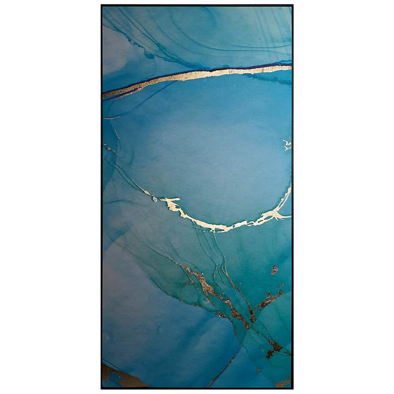 Image 2 Sunpan Blue Lagoon (Set of 3) 30" X 60" Charcoal Floater Frame more views