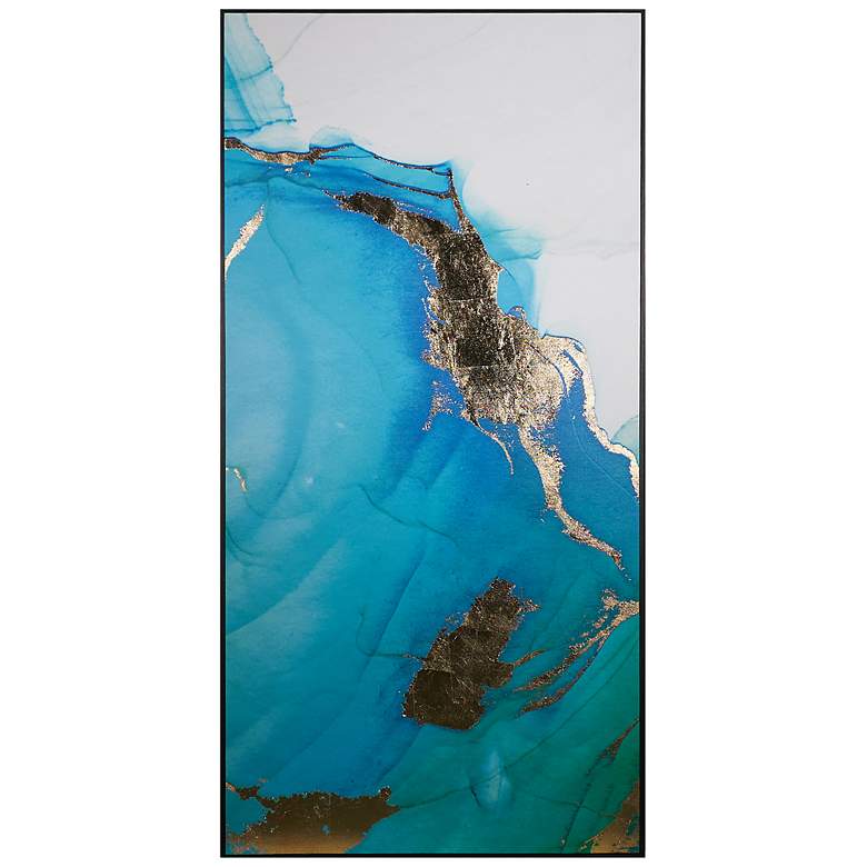 Image 3 Sunpan Blue Lagoon (Set of 3) 30" X 60" Charcoal Floater Frame more views