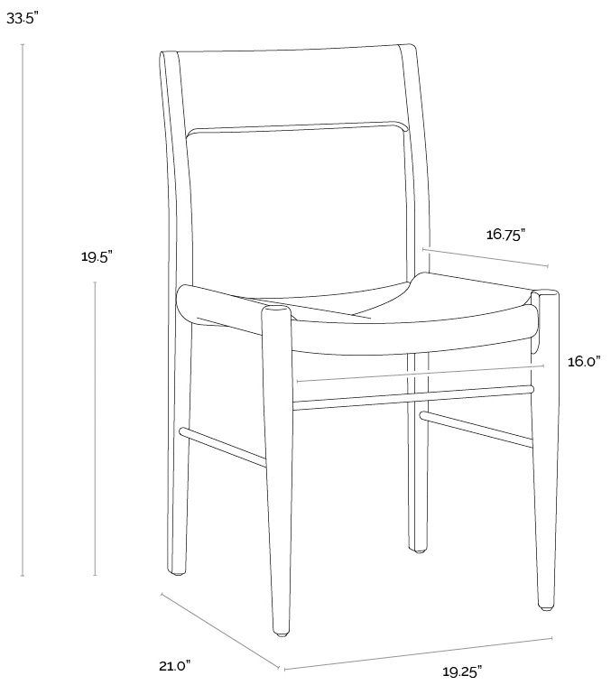 Sunpan Bondi Dining Chair Light Oak Set of 2
