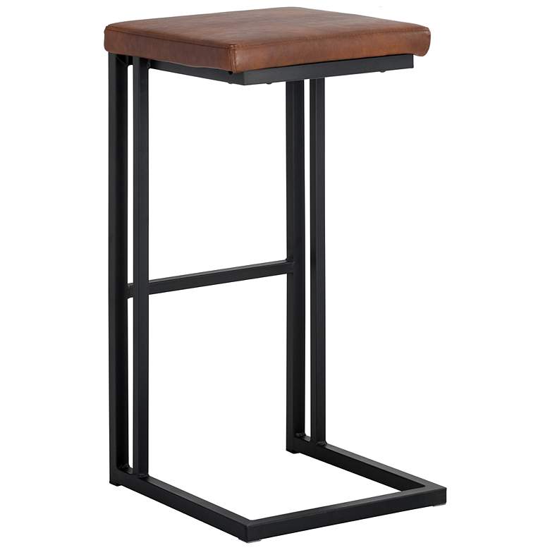 Image 3 Sunpan Boone Barstool Black Bravo Cognac Set of 2 more views