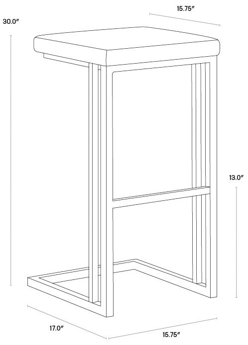 Image 7 Sunpan Boone Barstool Gray Onyx Set of 2 more views