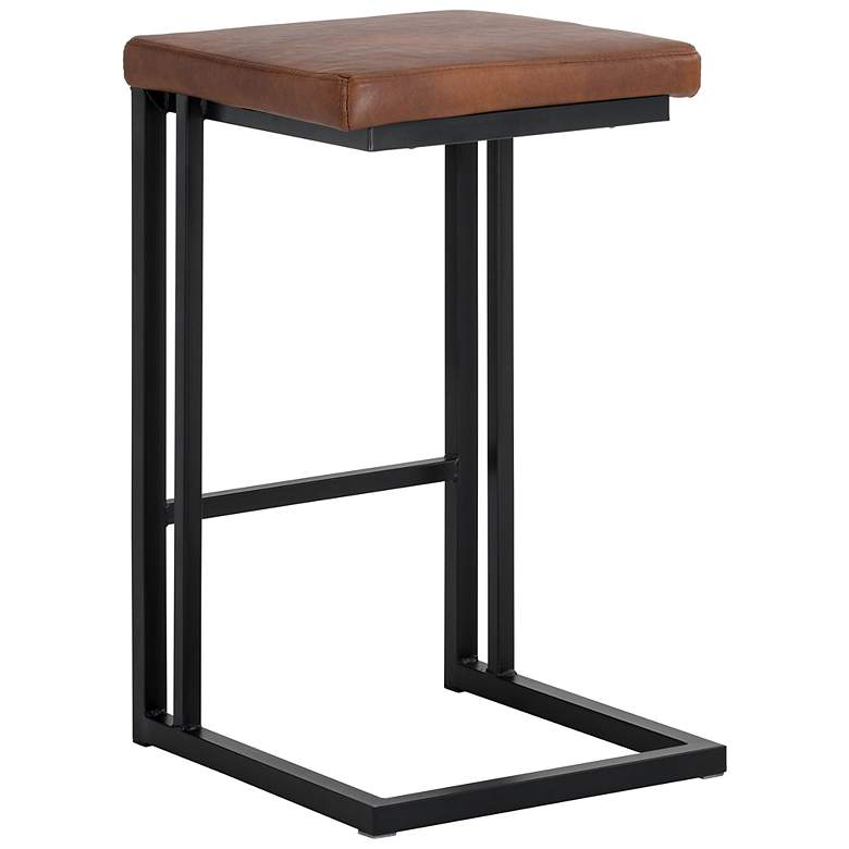 Image 3 Sunpan Boone Counter Stool Black Bravo Cognac Set of 2 more views