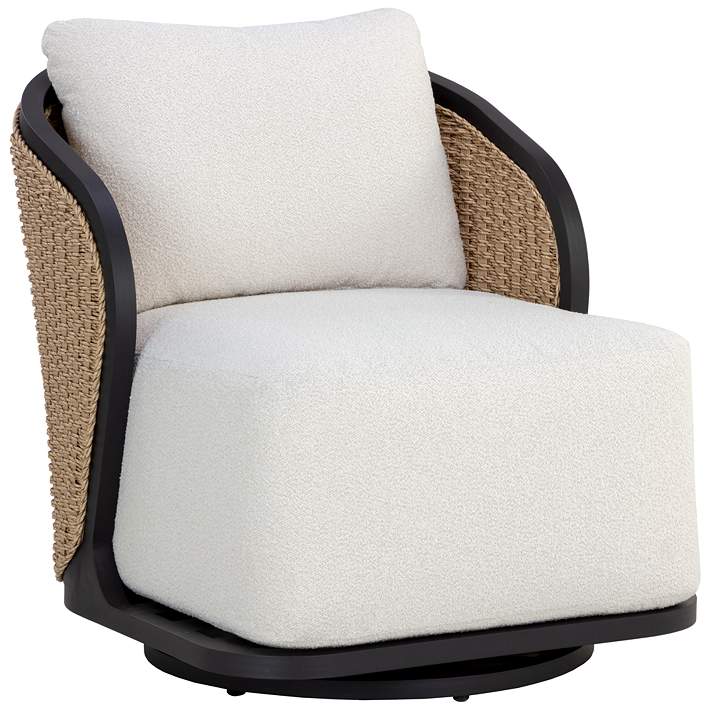 Sunpan Bora Swivel Armchair Louis Cream #8492P Lamps Plus