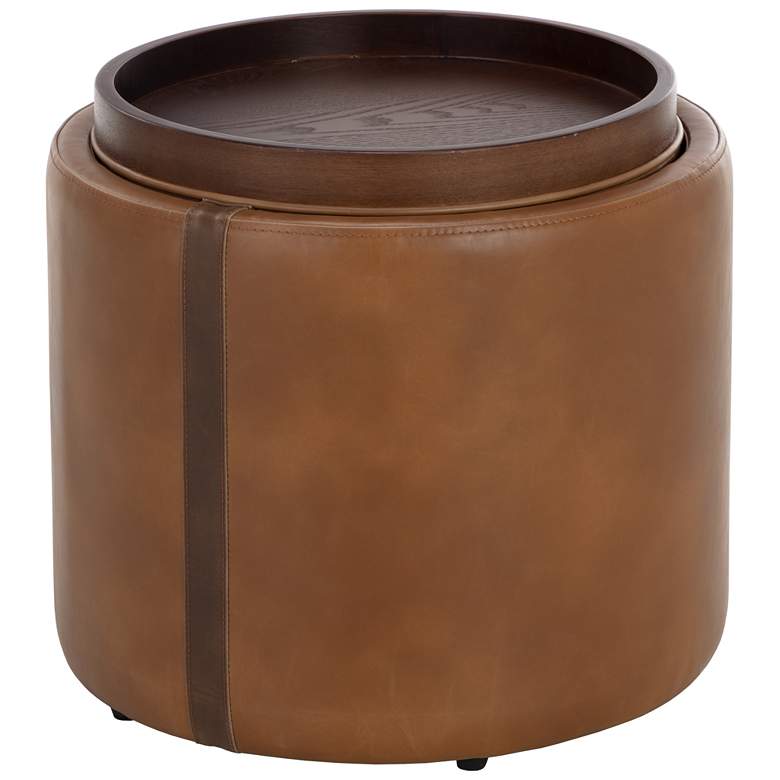 Image 1 Sunpan Borelli Storage Ottoman Tobacco Tan and Autumn Chestnut