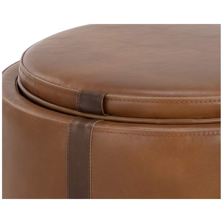 Image 7 Sunpan Borelli Storage Ottoman Tobacco Tan and Autumn Chestnut more views