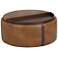 Sunpan Borelli Wheeled Storage Ottoman Tobacco Tan and Autumn Chestnut