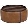 3_Sunpan Borelli Wheeled Storage Ottoman Tobacco Tan and Autumn Chestnut more views