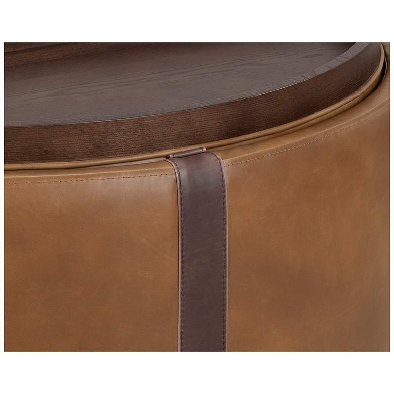 Image 7 Sunpan Borelli Wheeled Storage Ottoman Tobacco Tan and Autumn Chestnut more views