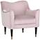 Sunpan Bow 29" Wide Blush Pink Sky Velvet Fabric Armchair