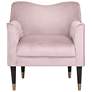 4_Sunpan Bow 29" Wide Blush Pink Sky Velvet Fabric Armchair more views