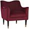 Sunpan Bow 29" Wide Burgundy Red Sky Velvet Fabric Armchair