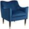 Sunpan Bow 29" Wide Modern Blue Sky Velvet Fabric Armchair