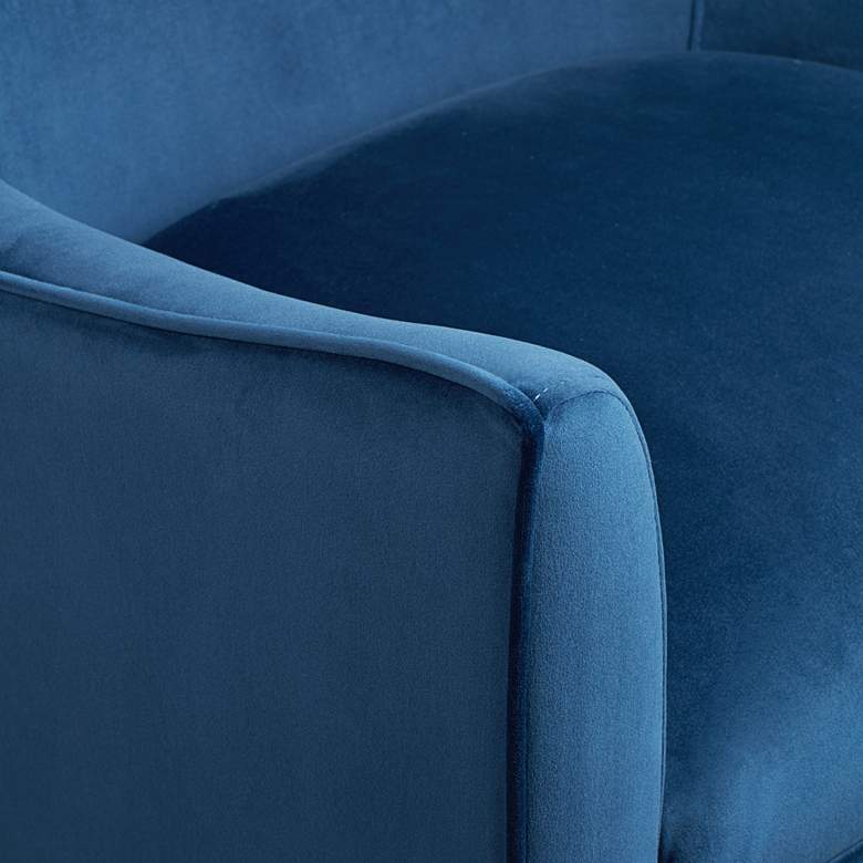 Image 3 Sunpan Bow 29" Wide Modern Blue Sky Velvet Fabric Armchair more views