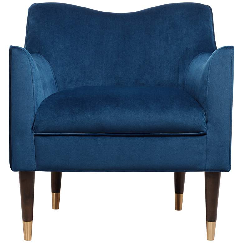 Image 6 Sunpan Bow 29" Wide Modern Blue Sky Velvet Fabric Armchair more views