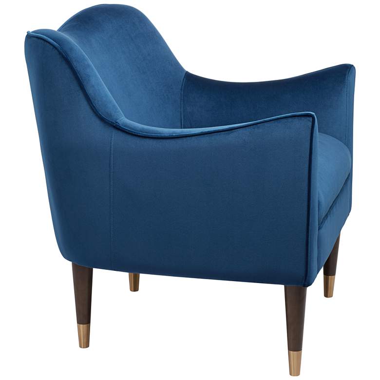 Image 7 Sunpan Bow 29" Wide Modern Blue Sky Velvet Fabric Armchair more views