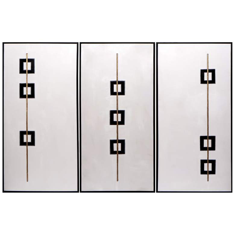 Image 1 Sunpan Boxed In (Set of 3) 30" X 60" Black Floater Frame