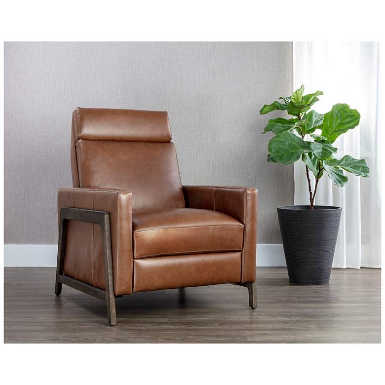 Image 1 Sunpan Brandon Recliner Shalimar Tobacco Leather
