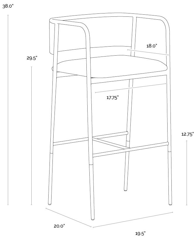 Sunpan Brenan Barstool Bravo Admiral