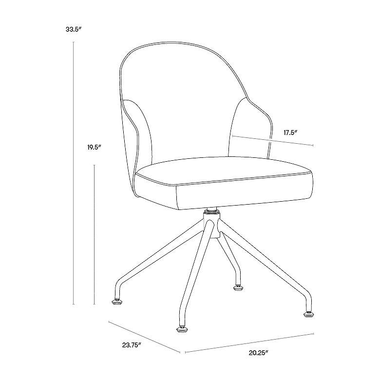 Image 6 Sunpan Bretta Swivel Dining Chair Tobacco Tan more views