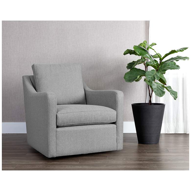 Image 1 Sunpan Brianna Swivel Lounge Chair Liv Dove