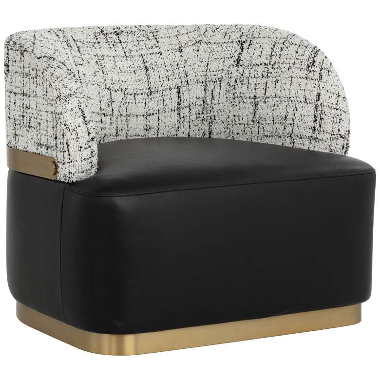 Image 1 Sunpan Brinda Swivel Lounge Chair Bravo Black and Halton Birch