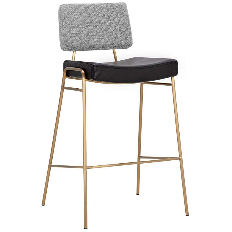 Image 1 Sunpan Brinley Barstool Gold Nightfall Black and Chacha Gray
