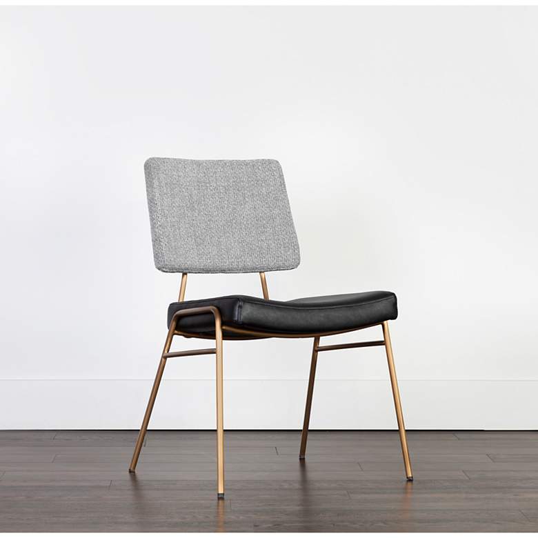 Image 1 Sunpan Brinley Dining Chair Gold Nightfall Black and Chacha Gray