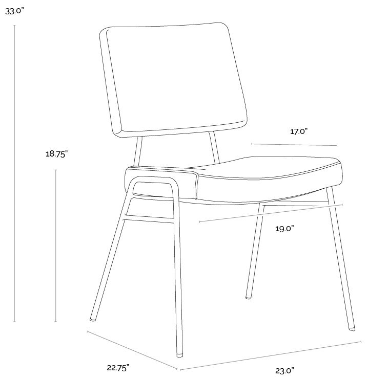 Sunpan Brinley Dining Chair Gold Nightfall Black and Chacha Gray