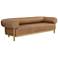 Sunpan Bromley Sofa Rustic Oak Ludlow Sesame Leather