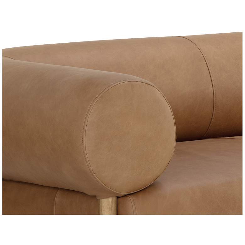 Image 4 Sunpan Bromley Sofa Rustic Oak Ludlow Sesame Leather more views
