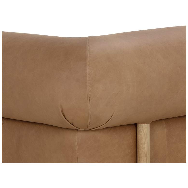 Image 6 Sunpan Bromley Sofa Rustic Oak Ludlow Sesame Leather more views