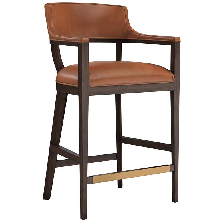 Image 1 Sunpan Brylea Barstool Brown Shalimar Tobacco Leather
