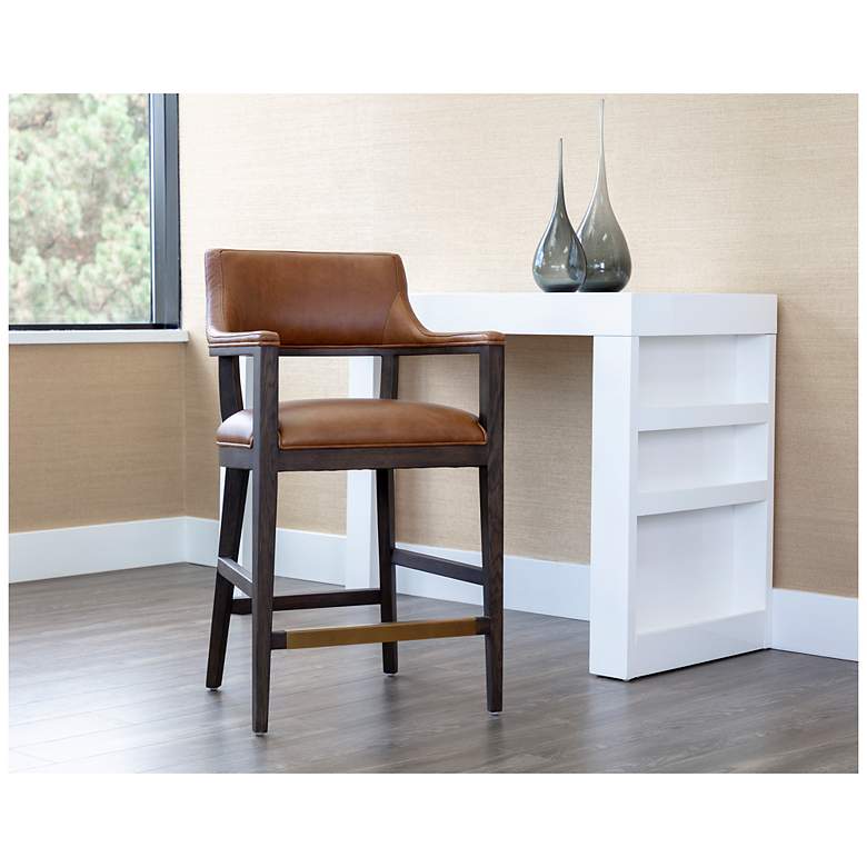 Image 4 Sunpan Brylea Counter Stool Brown Shalimar Tobacco Leather more views