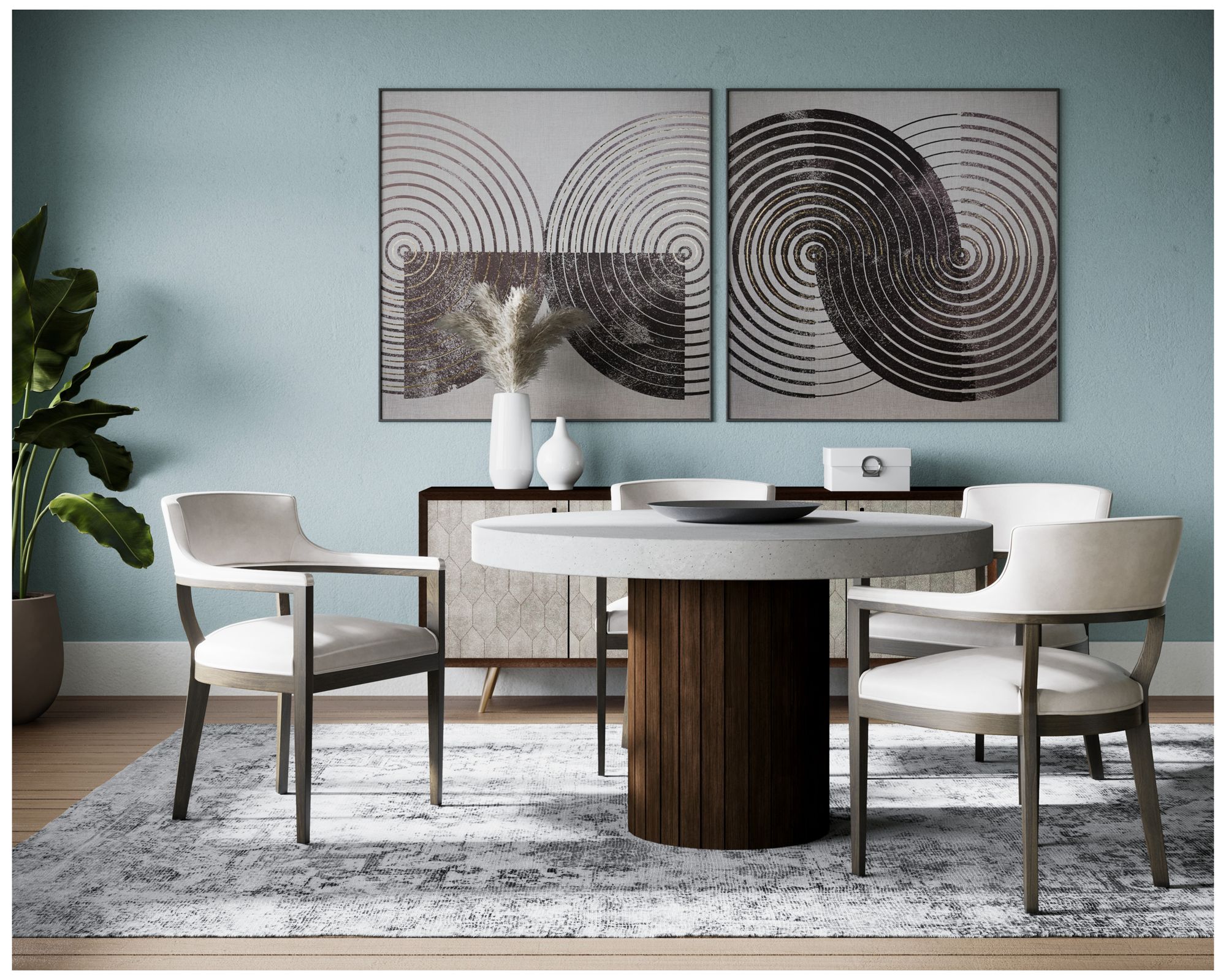 Sunpan Brylea Dining Armchair Brown Saloon Light Gray Leather