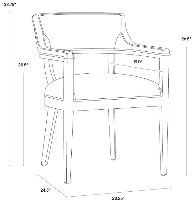 Sunpan Brylea Dining Armchair Brown Saloon Light Gray Leather