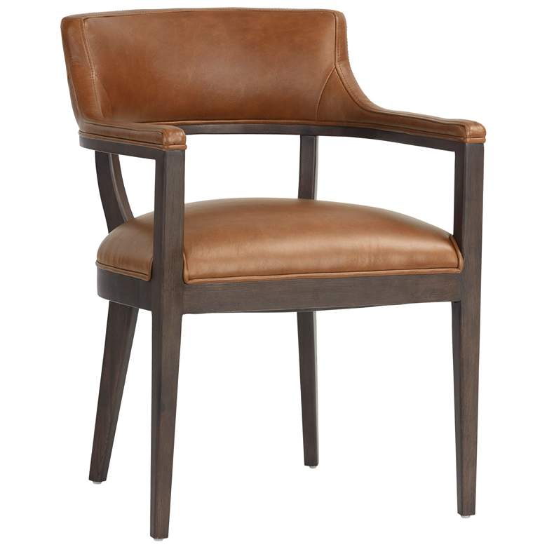Image 1 Sunpan Brylea Dining Armchair Brown Shalimar Tobacco Leather
